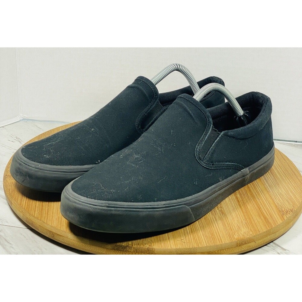 No Bounaries Unisex Black Slip On Canvas Casual Sneakers Shoes Size 10